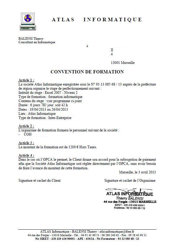 Convention de Formation marseille
