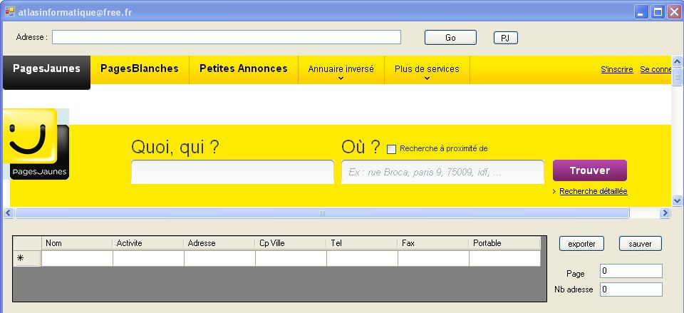 capture des Pages Jaunes